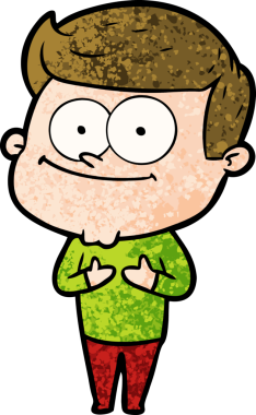 Bir insan tarafından çizilmiş gülümseyen adam.