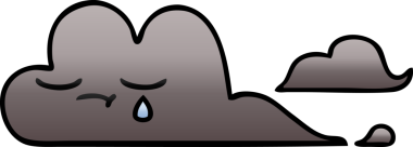 Bir insan tarafından çizilmiş bir fırtına bulutunun gölgelenmiş karikatürü