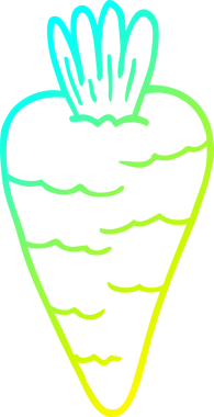 Bir insan tarafından çizilmiş bir havuç karikatürü.