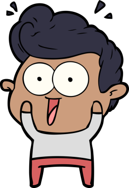 Bir insan tarafından çizilmiş heyecanlı bir çizgi film.