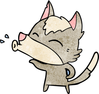 Bir insan tarafından çizilmiş uluyan kurt çizgi filmi.