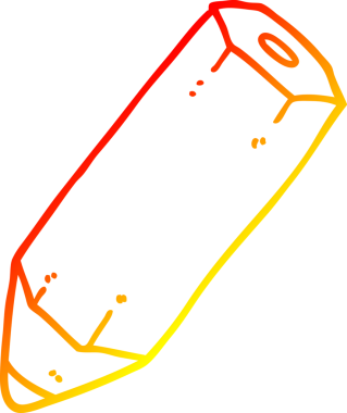 Bir insan tarafından çizilmiş karikatür kaleminin sıcak gradyan çizimi