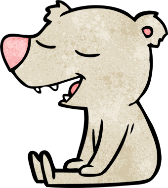 Bir insan tarafından çizilmiş çizgi film ayısı.