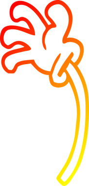 Bir insan tarafından çizilen çizgi film el hareketlerinin sıcak gradyan çizimi