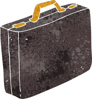 Bir insan tarafından çizilmiş bir evrak çantası.