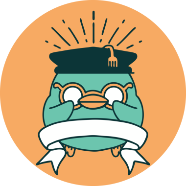 Bir insan tarafından çizilmiş dövme stili eğitimli Robin ikonu