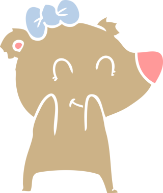 Bir insan tarafından çizilmiş dişi ayı düz renk karikatürü