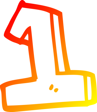 Bir insan tarafından çizilmiş bir karikatürün sıcak gradyan çizimi