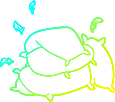 Bir insan tarafından çizilmiş yastık yığınının soğuk gradyan çizgisi