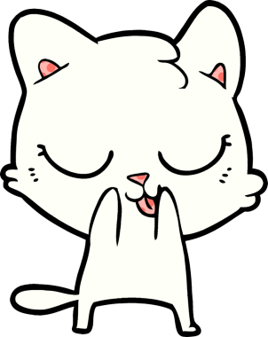 Bir insan tarafından çizilmiş çizgi film kedisi.