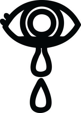 Bir insan tarafından çizilmiş ağlayan göz simgesi