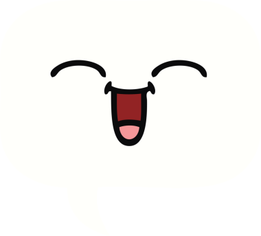 Bir insan tarafından çizilmiş bir konuşma baloncuğunun düz renk retro karikatürü