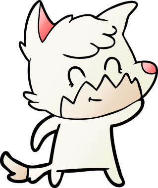 Bir insan tarafından çizilmiş çizgi film dostu tilki.