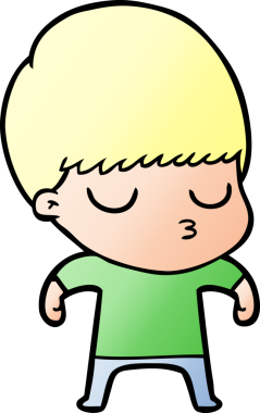 Bir insan tarafından çizilmiş sakin çocuk çizgi filmi.