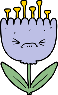 Bir insan tarafından çizilmiş kızgın bir çiçek.