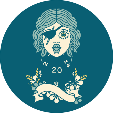 Retro Dövme Tarzı Bir insan tarafından çizilmiş 20 zarlı düzenbaz insan