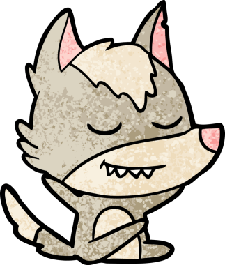 Bir insan tarafından çizilmiş dost canlısı bir kurt.