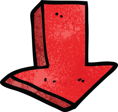 Bir insan tarafından çizilmiş karalama oku.