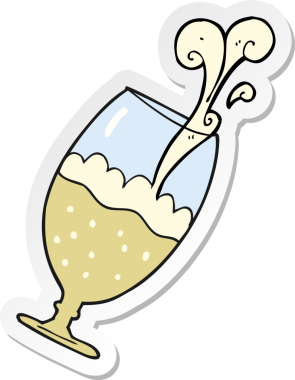 Bir insan tarafından çizilmiş bardakta bira etiketi.