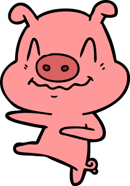 Bir insan tarafından çizilmiş sinir bozucu domuz dansı.