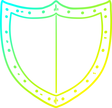 Bir insan tarafından çizilmiş bir çizgi film kalkanının soğuk gradyan çizimi