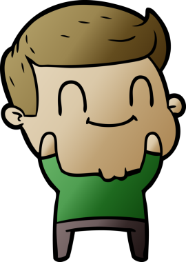 Bir insan tarafından çizilmiş çizgi film dostu bir adam.