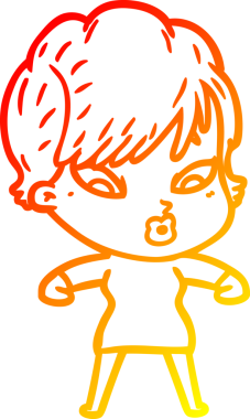 Bir insan tarafından çizilmiş bir karikatür kadın çizimi