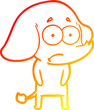 Bir insan tarafından çizilmiş, belirsiz bir filin sıcak çizgi çizimi.