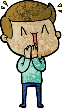 Bir insan tarafından çizilmiş heyecanlı bir çizgi film.