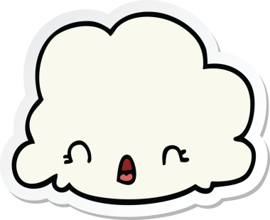 Bir insan tarafından çizilmiş bir karikatür bulutunun etiketi