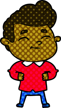 Bir insan tarafından çizilmiş mutlu çizgi film adamı.