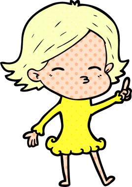 Bir insan tarafından çizilmiş bir fikri olan karikatür kadın.