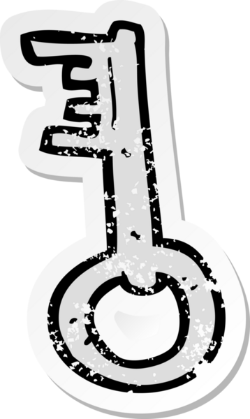 Bir insan tarafından çizilmiş eski bir çizgi filmin gerilimli çıkartması.