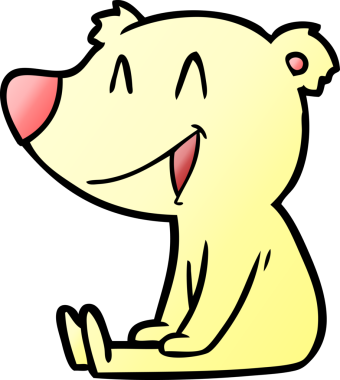 Oturan ayı çizgi filmi bir insan tarafından çizilmiş.