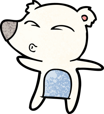 Bir insan tarafından çizilmiş kutup ayısı karikatürü