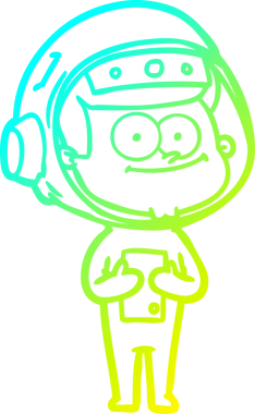 Bir insan tarafından çizilmiş mutlu bir astronot çizgi filmi.