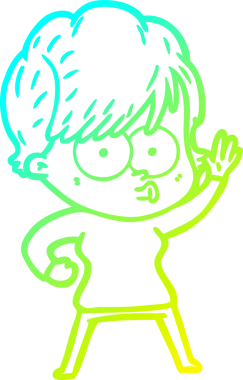 Bir insan tarafından çizilmiş bir karikatür kadın çizimi.