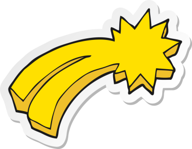 Bir insan tarafından çizilmiş bir çizgi film yıldızının çıkartması.