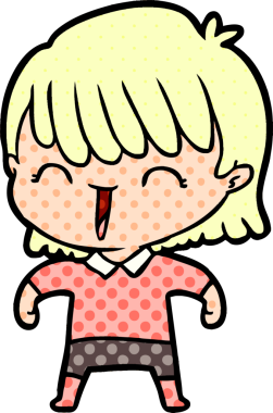 Bir insan tarafından çizilmiş karikatür kadın.