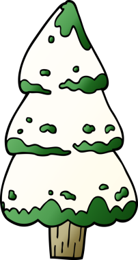 Bir insan tarafından çizilmiş çam ağaçları.