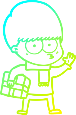 Bir insan tarafından çizilmiş gergin bir çizgi film çocuğu çizimi.