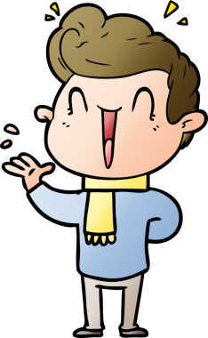 Bir insan tarafından çizilmiş heyecanlı bir çizgi film.