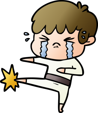 Bir insan tarafından çizilmiş ağlayan çizgi film çocuğu.