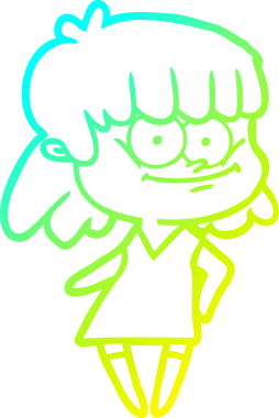 Bir insan tarafından çizilmiş gülümseyen bir karikatür çizimi