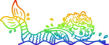 gökkuşağı gradyan çizgi çizimi bir insan tarafından çizilmiş bir denizkızı