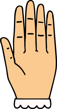 Bir insan tarafından çizilmiş geleneksel bir el dövmesi.