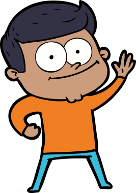 Bir insan tarafından çizilmiş mutlu bir adam.