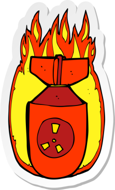 Bir insan tarafından çizilmiş atom bombasının çıkartması.