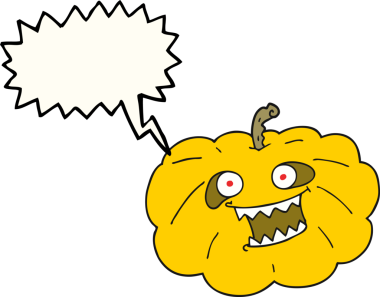 Bir insan tarafından çizilmiş serbest konuşma balkabağı karikatürü Cadılar Bayramı balkabağı