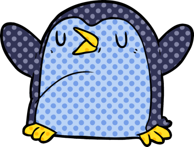 bir insan tarafından çizilmiş penguen çizgi filmi